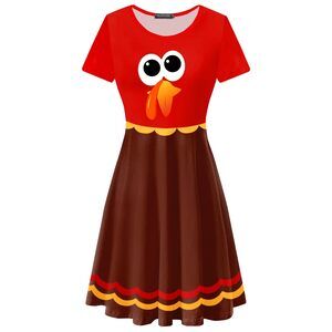 9344 Thanksgiving Dresses Turkey Flare Dresses Aline Cute Tunic Dresses